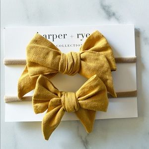 Rose Tie Bow - Mustard